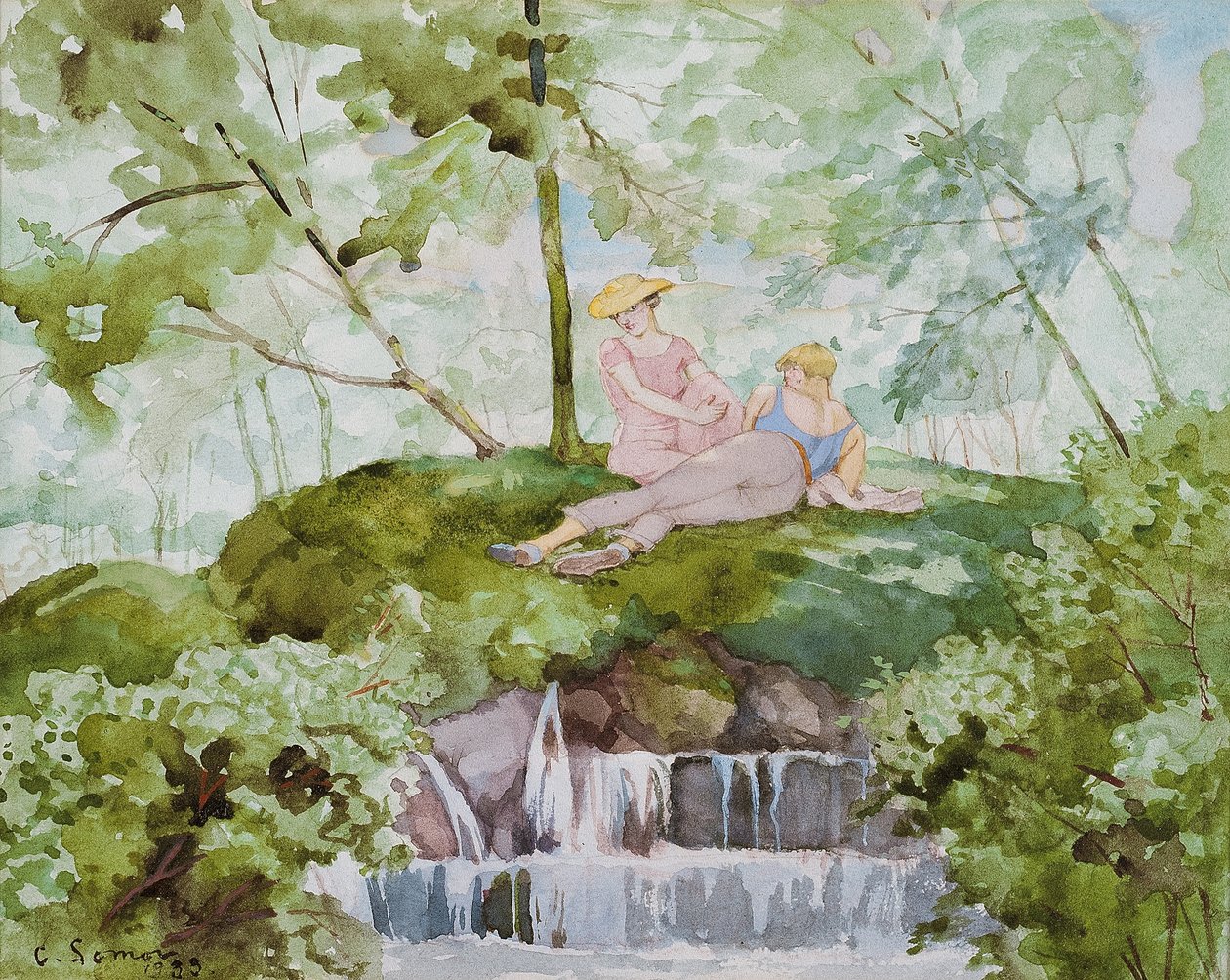Amantes en un Paisaje de Konstantin Andreevic Somov
