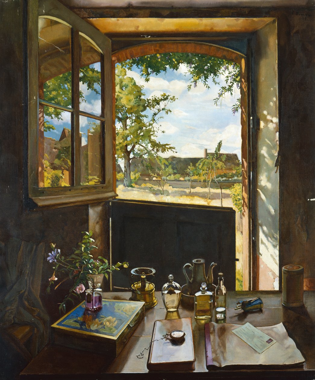Puerta abierta a un jardín de Konstantin Andreevic Somov