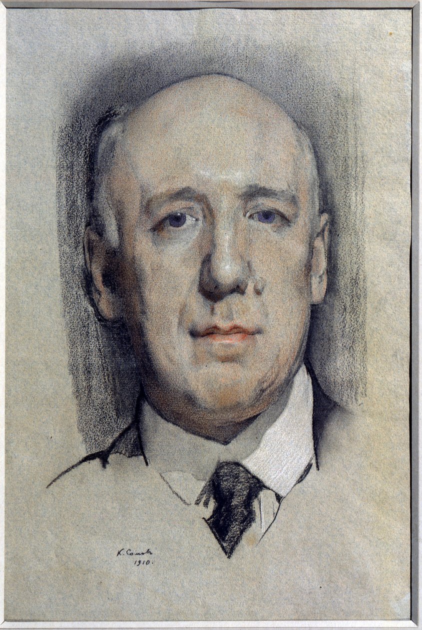 Retrato del escritor Fyodor Sologub (Fiodor Sologub) (1863-1927) (Retrato del autor F. Sologub). Obra de Konstantin (Constantin) Andreyevich Somov (1869-1939), acuarela sobre papel de Konstantin Andreevic Somov