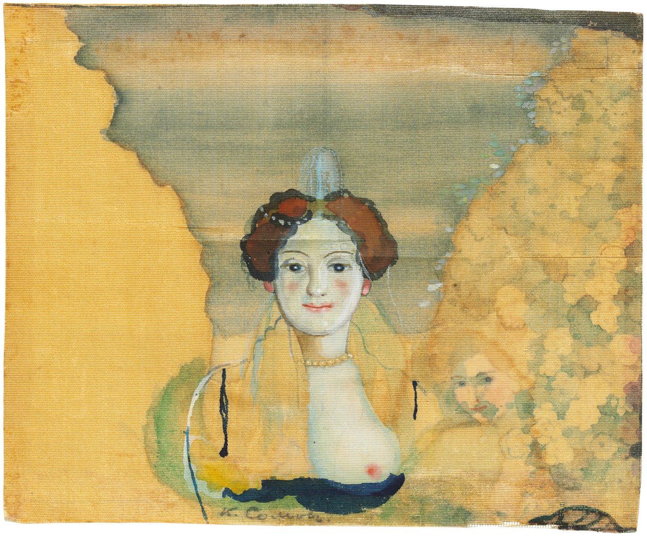 Joven dama con un jardín al fondo de Konstantin Andreyevich Somov