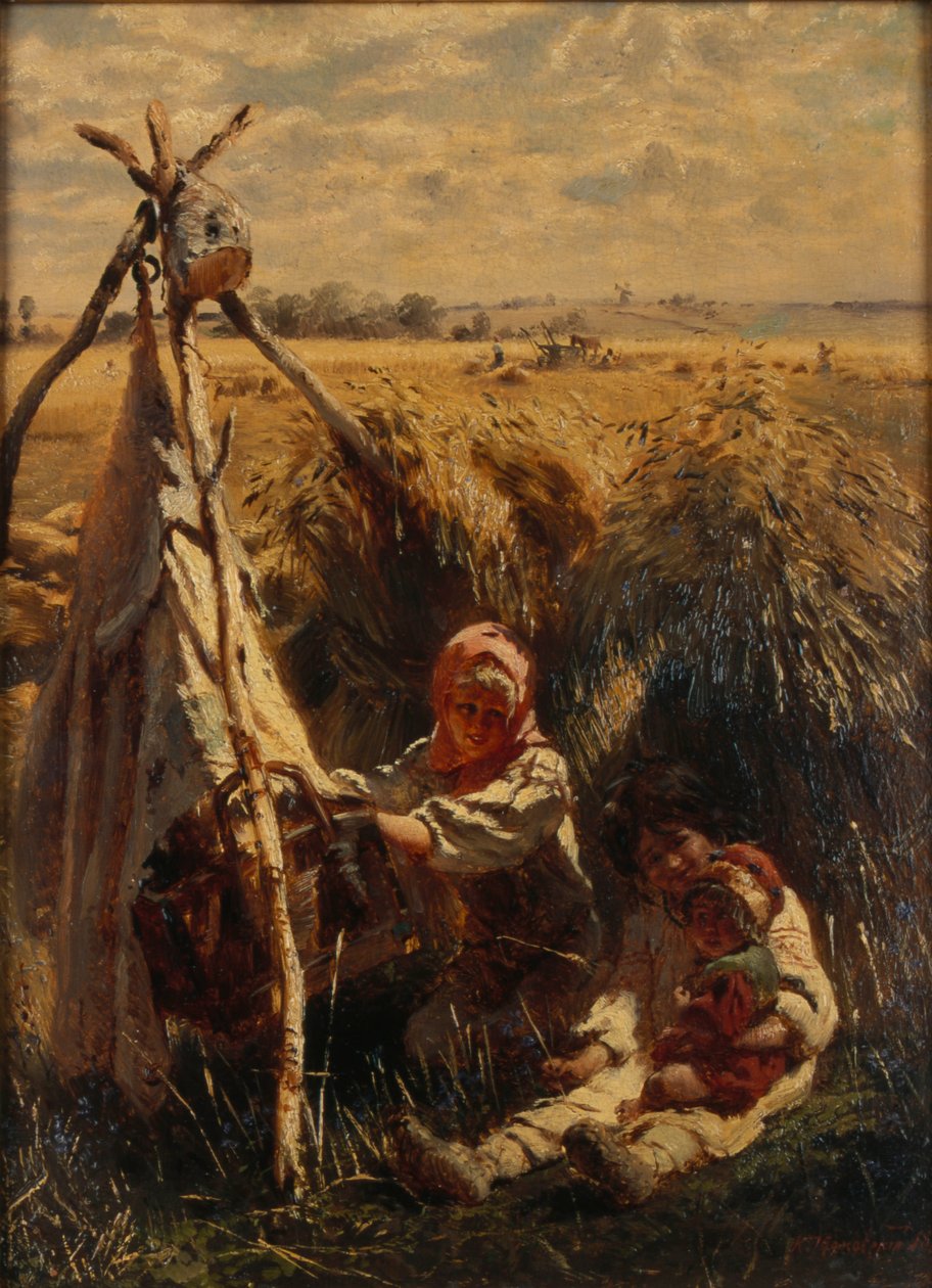 Niños en los campos, 1870 de Konstantin Egorovich Makovsky