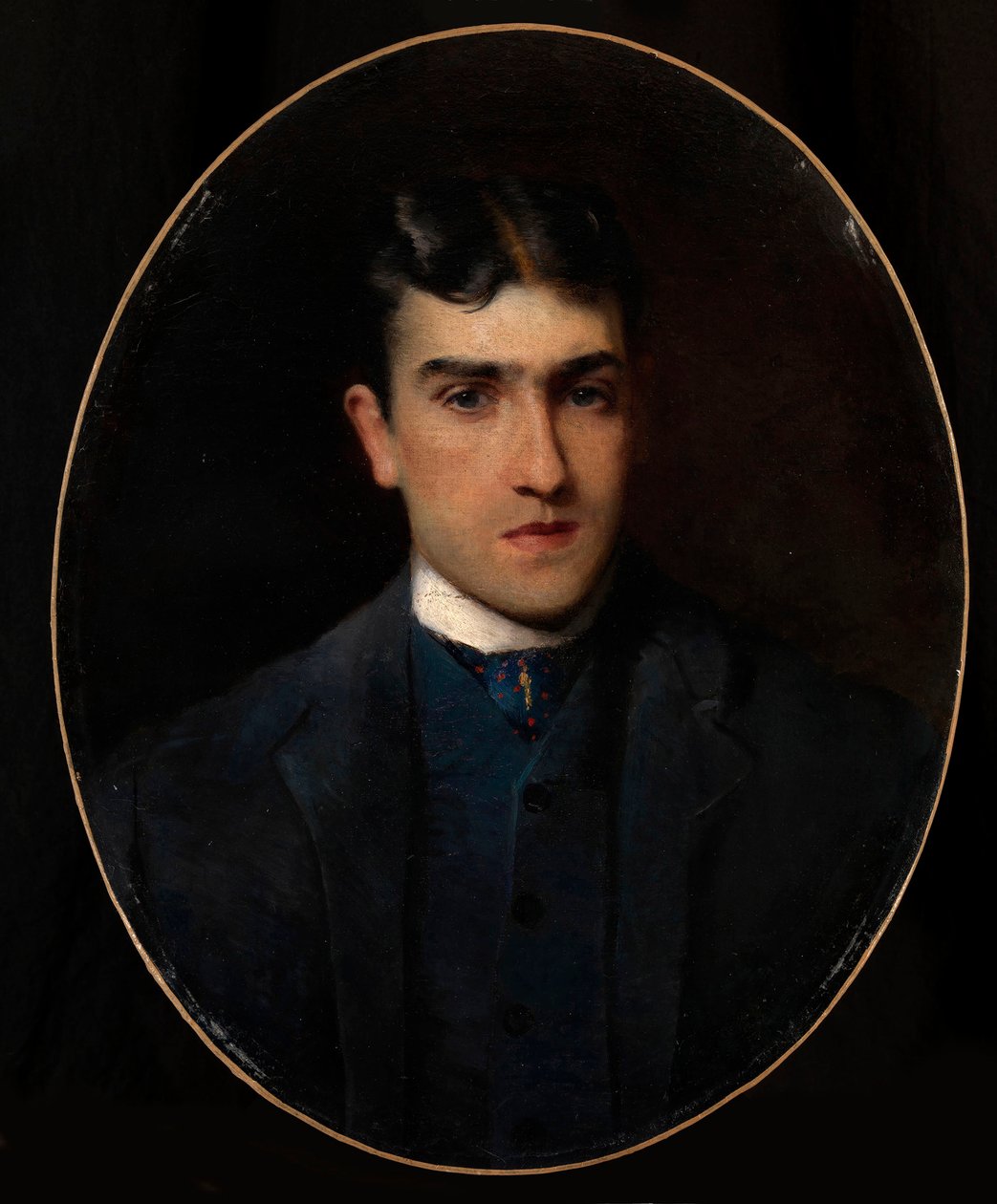 Retrato de Lucien Guitry (1860-1925) (Retrato de Lucien Guitry) - Pintura de Konstantin Yegorovich Makovsky (Constantin Makovski) (1839-1915) óleo sobre lienzo (64x51 cm) - Colección privada de Konstantin Egorovich Makovsky