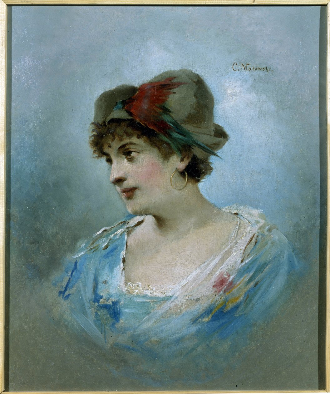 Retrato de la bailarina Marie Petipa (1857-1930) (Retrato de la bailarina de ballet Marie Petitpa). Pintura de Konstantin Yegorovich Makovsky (Constantin Makovsky) (1839-1915), óleo sobre lienzo, alrededor de 1900. Arte ruso del siglo XX. Museo Estatal de  de Konstantin Egorovich Makovsky