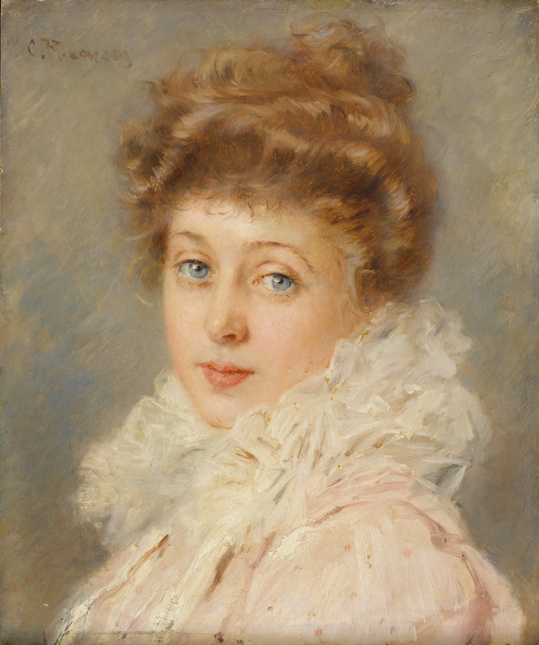 Retrato de una mujer elegante de Konstantin Egorovich Makovsky