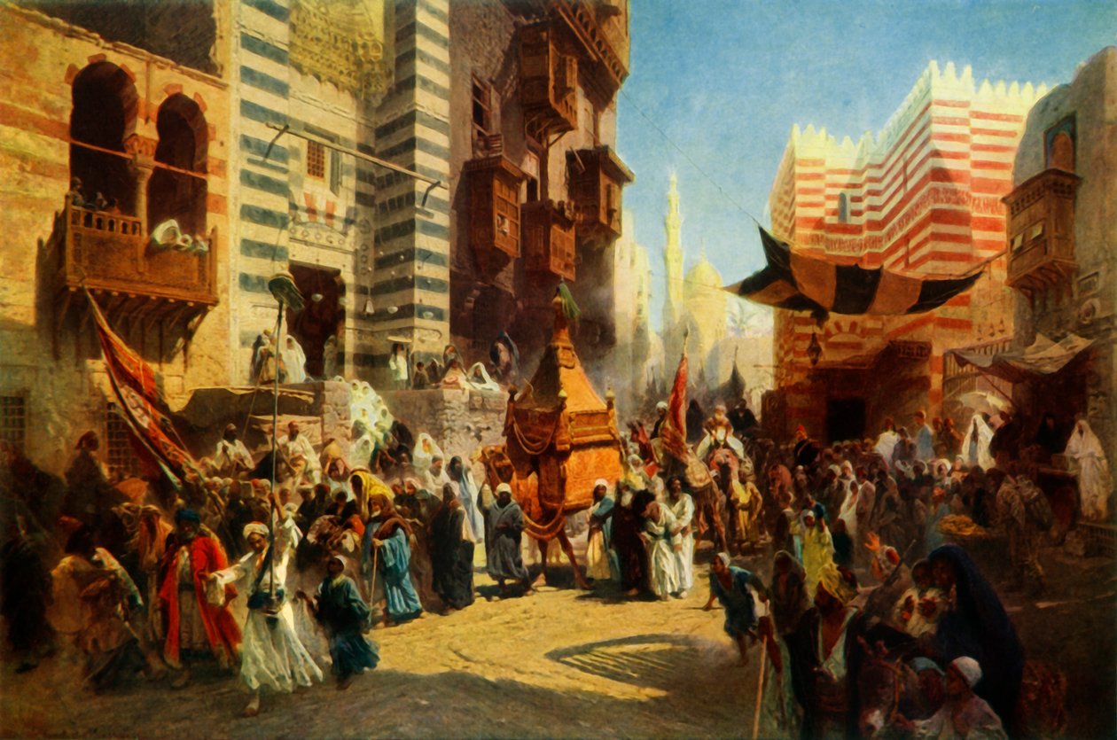 Retorno de la Alfombra Sagrada de La Meca a El Cairo, 1876, 1965 de Konstantin Egorovich Makovsky