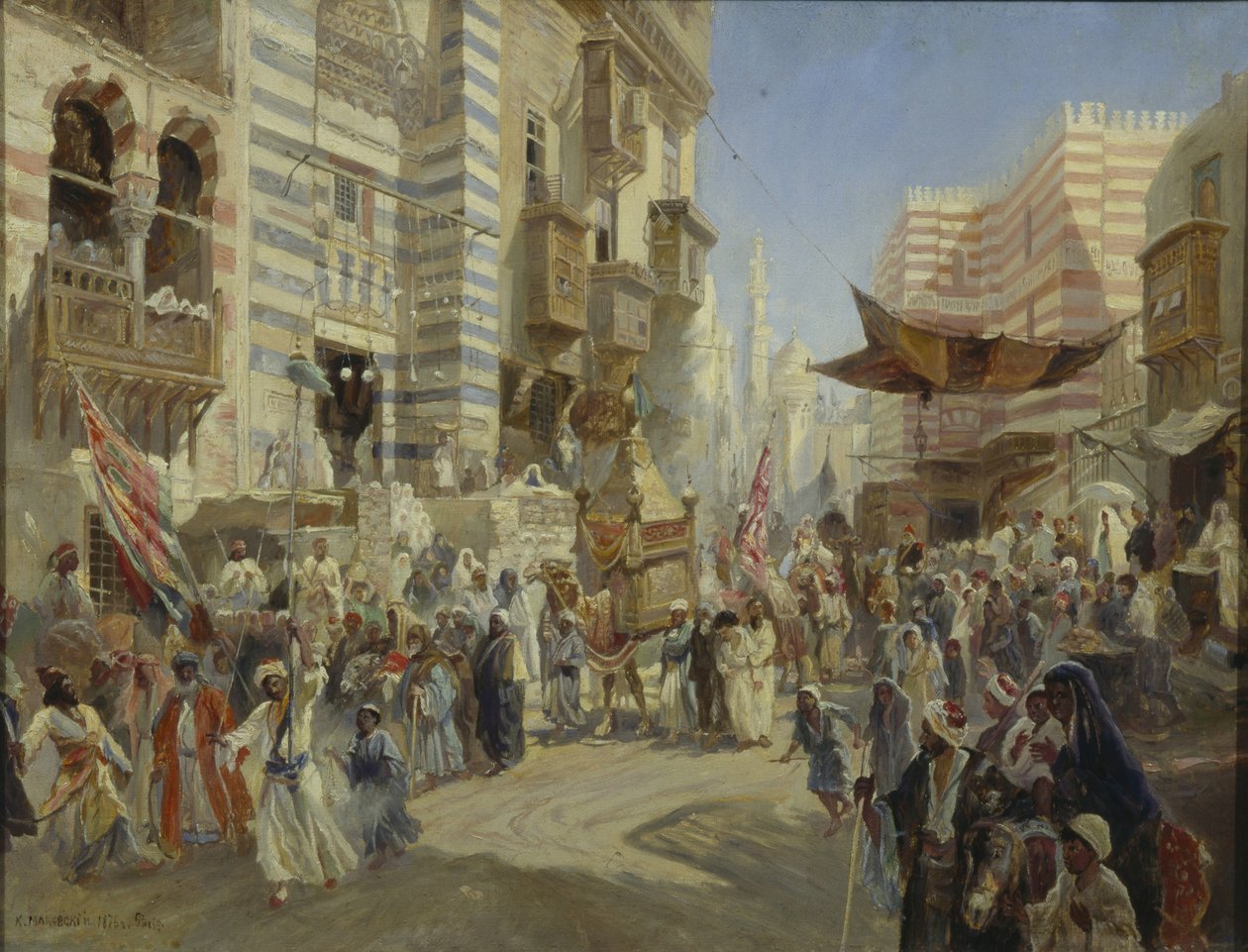 La Entrega de la Alfombra Sagrada en El Cairo, 1876 de Konstantin Egorovich Makovsky