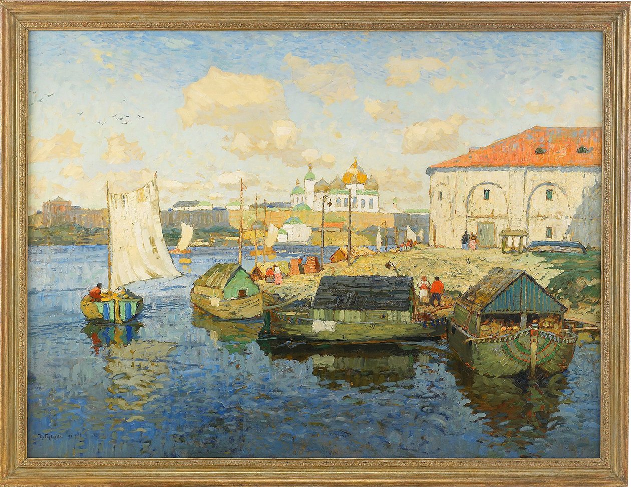 Ciudad en el río Volga, 1913 de Konstantin Ivanovich Gorbatov