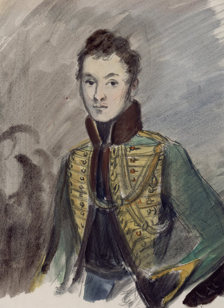 Nikolai Rostov. Ilustración para la novela Guerra y Paz de León Tolstói, 1944-1947 de Konstantin Ivanovich Rudakov