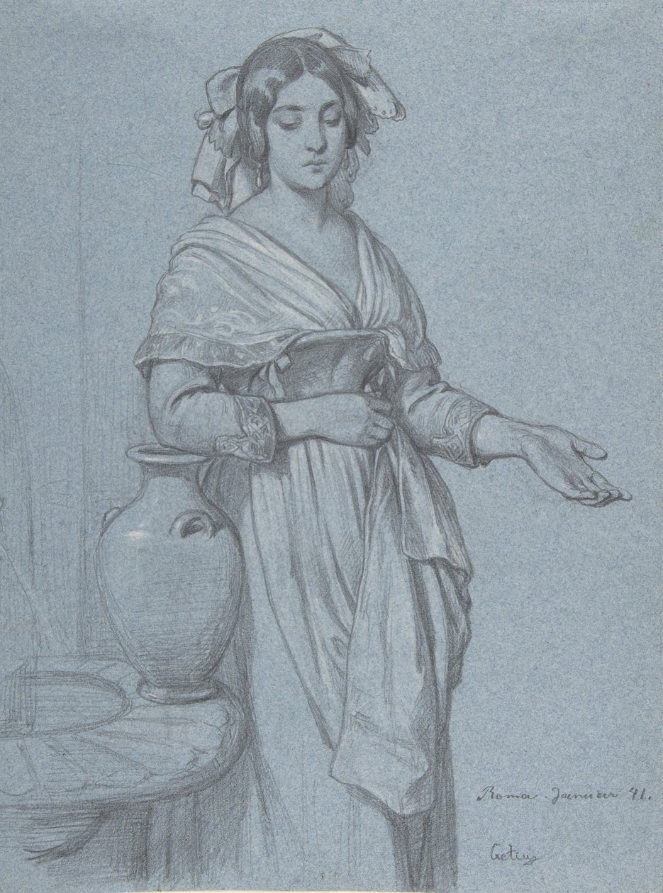 Estudio de una mujer romana, 1841 de Konstantin Johannes Franz Cretius