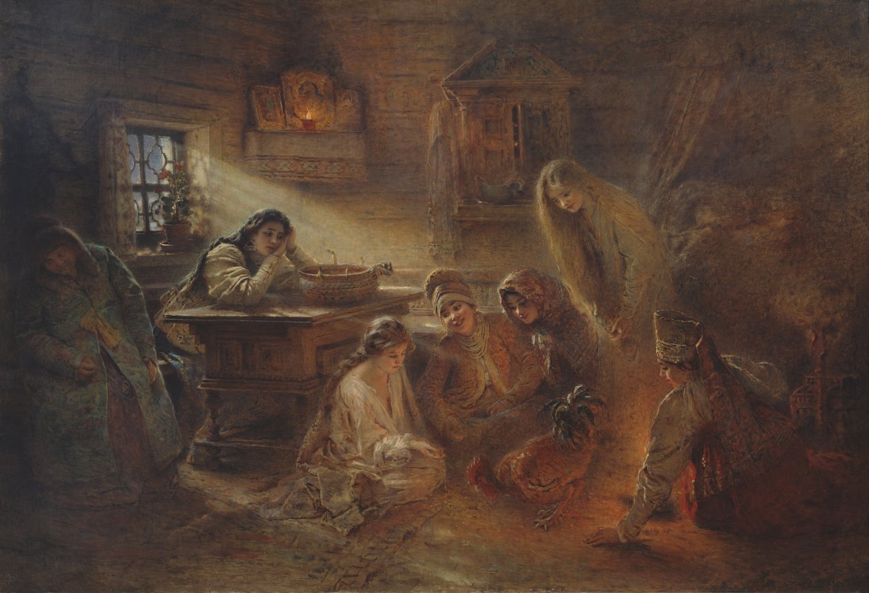 Adivinación navideña de Konstantin Makovsky
