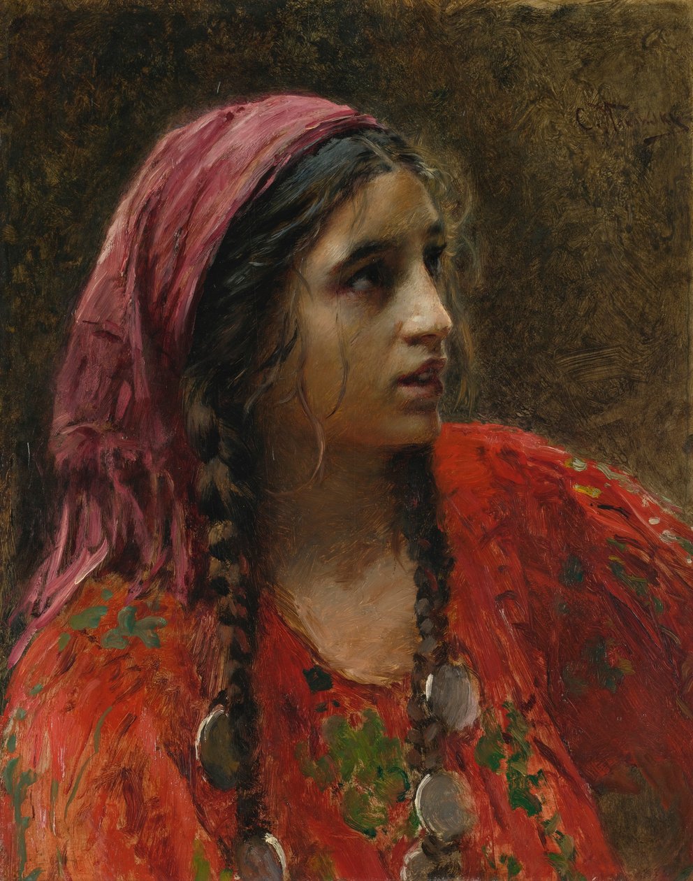 Ruso: "Gypsy" Gitano de Konstantin Makovsky