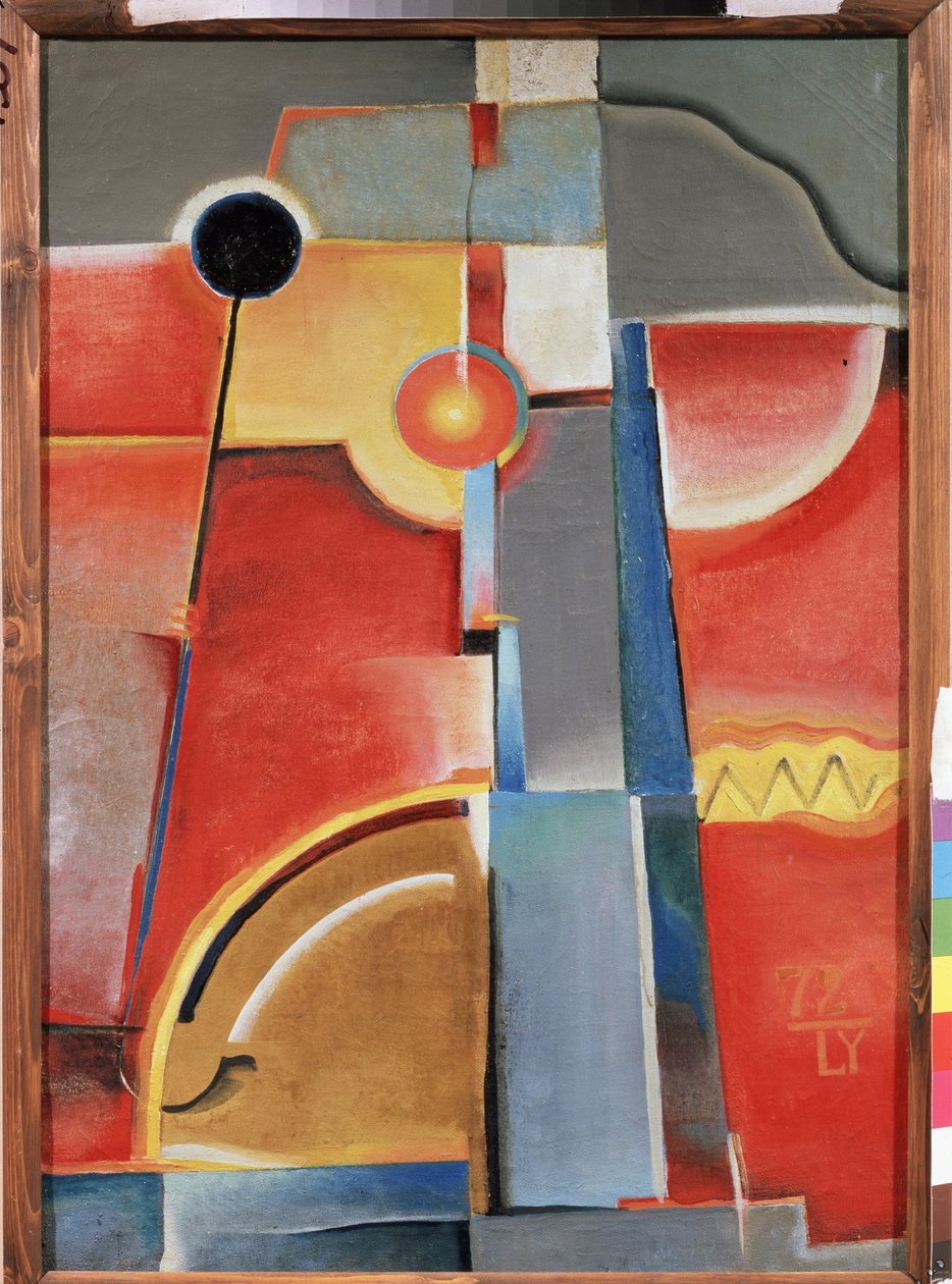 Construcción de color. (Construcción en color). Pintura de Konstantin Konstantinovich Medunetsky Medunetsky (Medunetsky, Medunetski) (1899-1935), óleo sobre lienzo de Konstantin Medunetsky