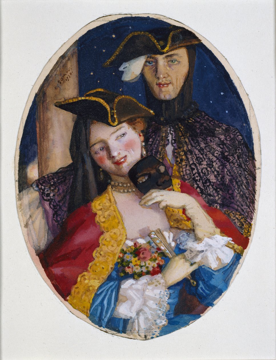 Pareja vestida para un carnaval veneciano, 1930 de Konstantin Somov