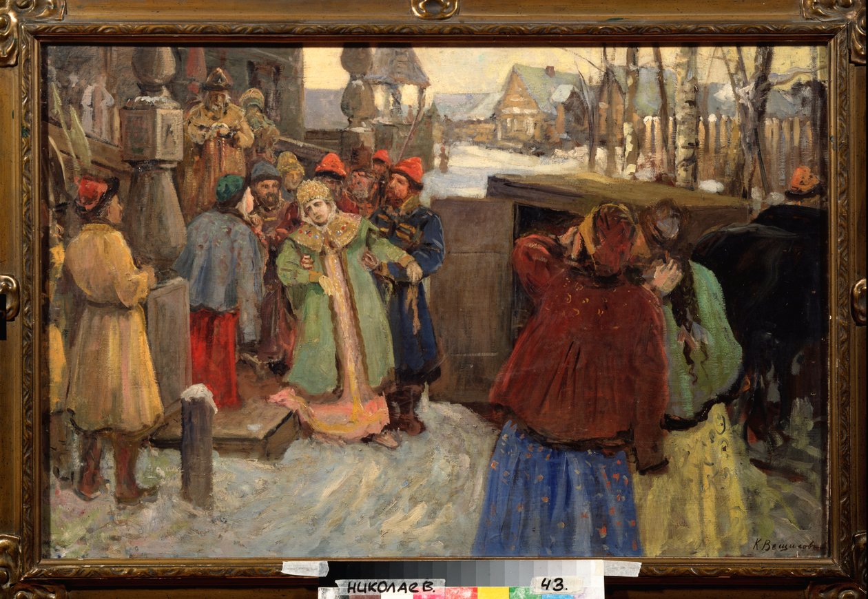 El arresto de la zarina Sofía (óleo sobre lienzo) de Konstantin Veshchilov