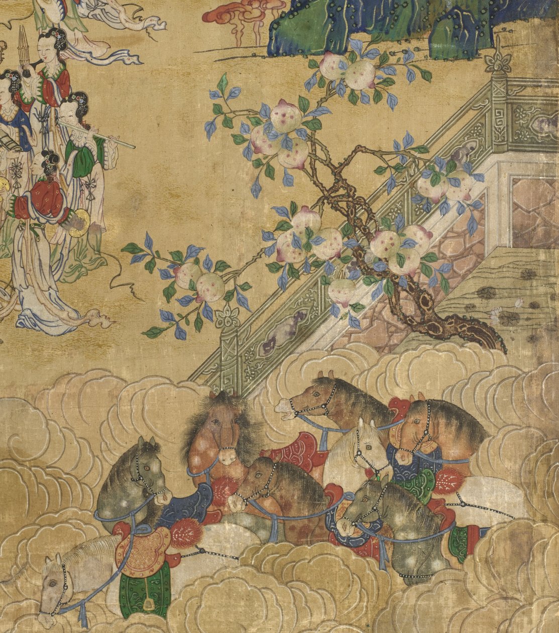 Detalle de El Banquete de Seowangmo, c.1800 de Korean School