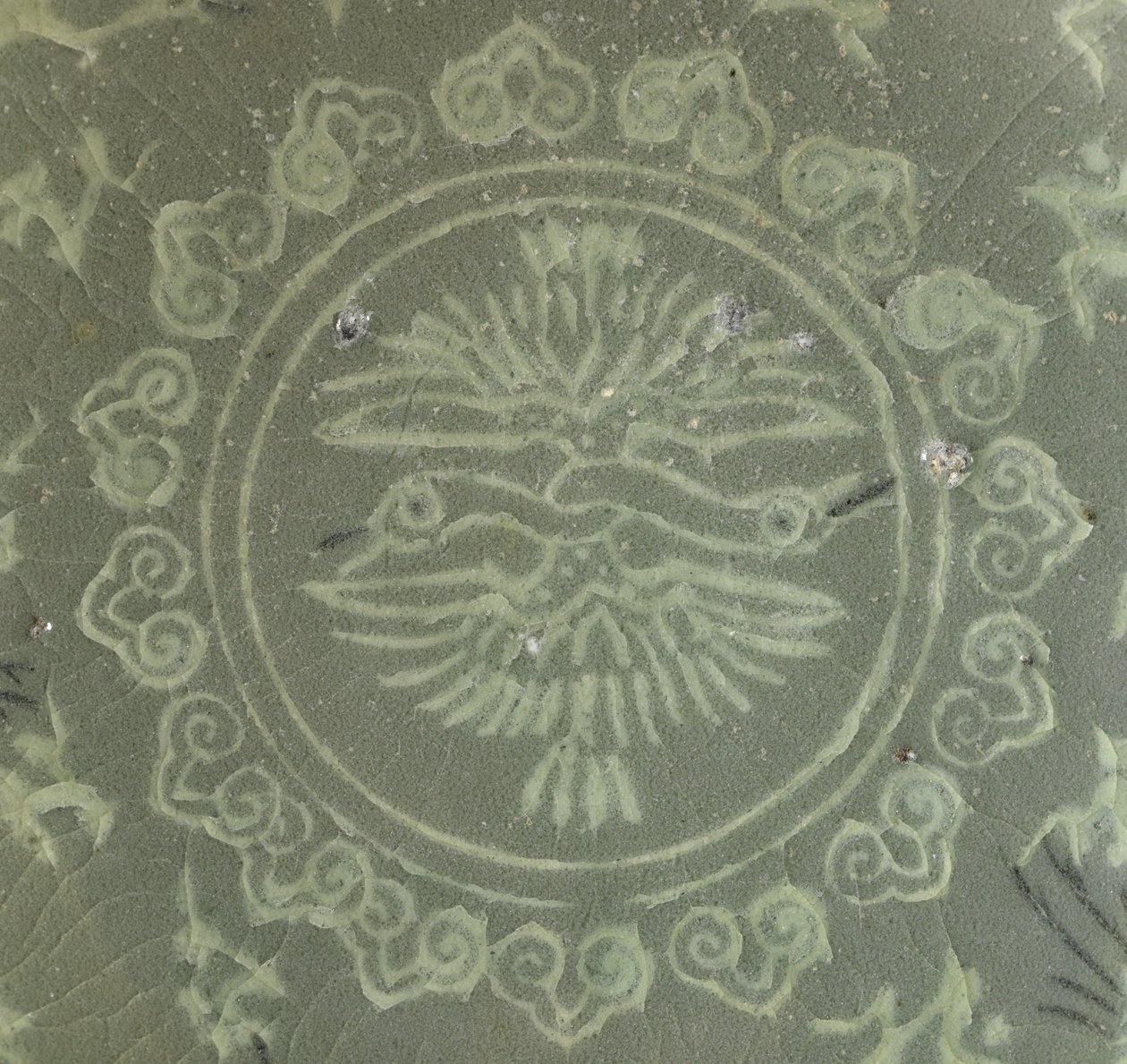 Cuenco con grullas y nubes, c.1150-1200 de Korean School