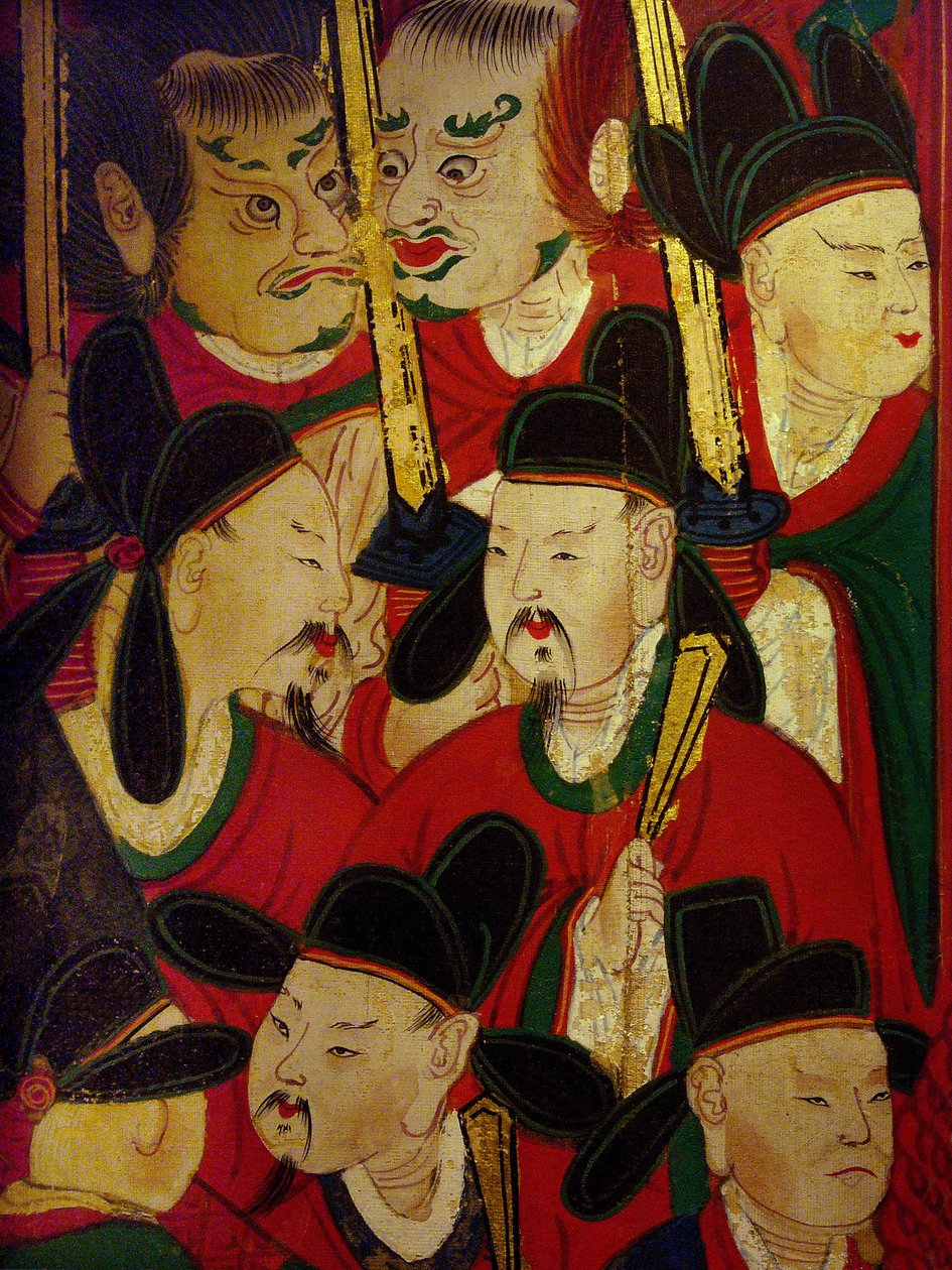 Detalle del retrato del Sexto Rey (Danjong) de Korean School