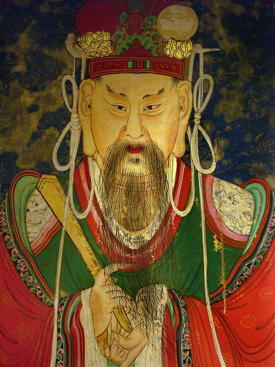 Detalle, retrato del Décimo Rey (Yeonsangun) de Korean School