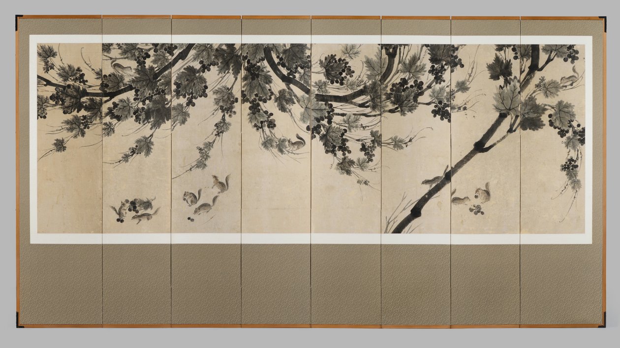 Viñas y Ardillas, c.1800 de Korean School