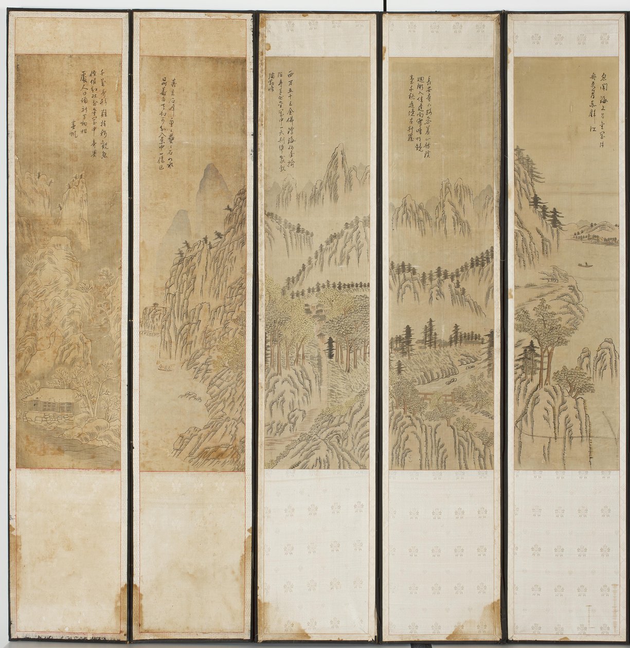 Escenas de paisajes, dinastía Choson de Korean School