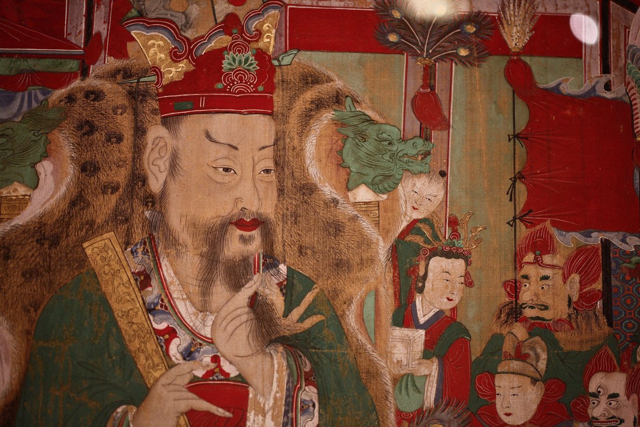 Ogwan, el Cuarto Rey del Infierno (detalle), 1798 de Korean School