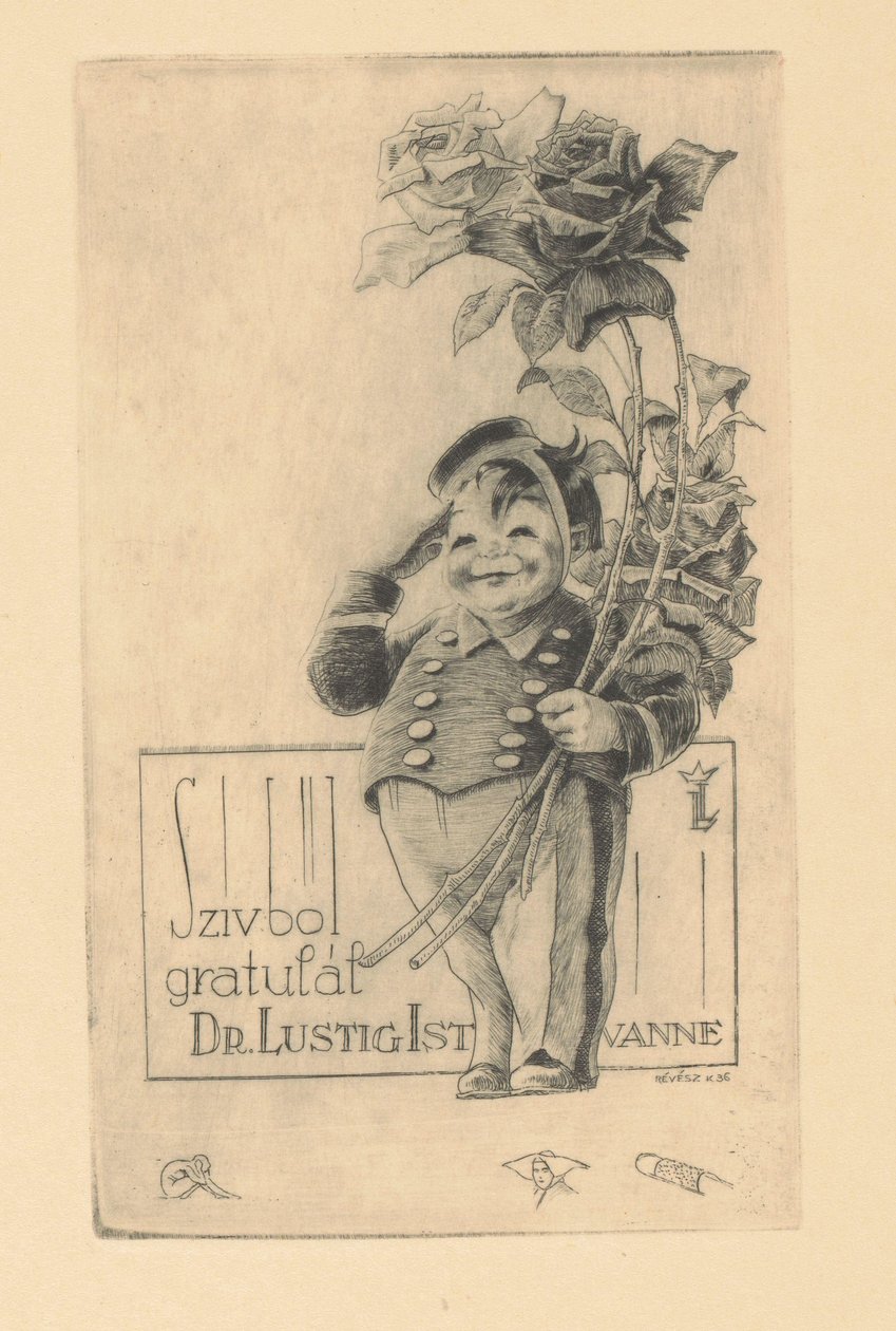 Felicidades a Istvan Lusztig Felicidades de corazón Dra. István Lustig (título sobre objeto) de Kornél Révész