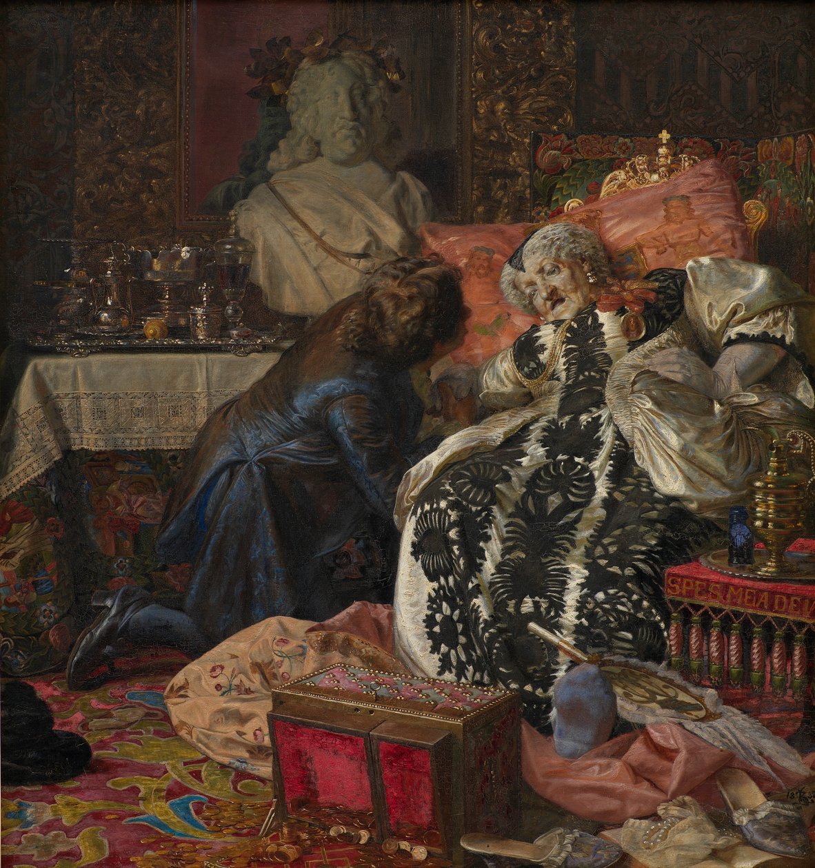 La muerte de la reina Sophie Amalie de Kristian Zahrtmann