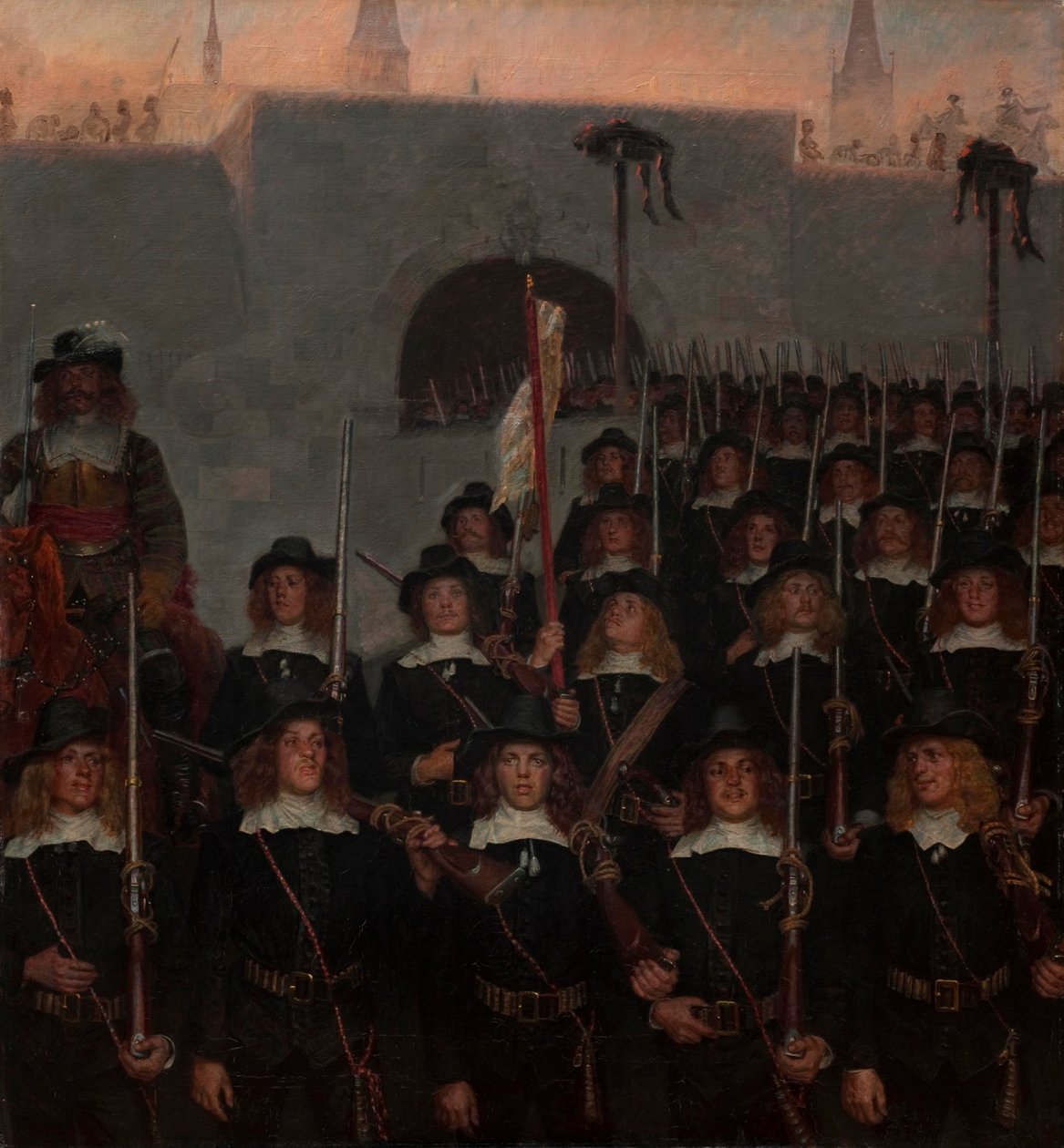 Estudiantes parten para defender Copenhague en 1658 de Kristian Zahrtmann