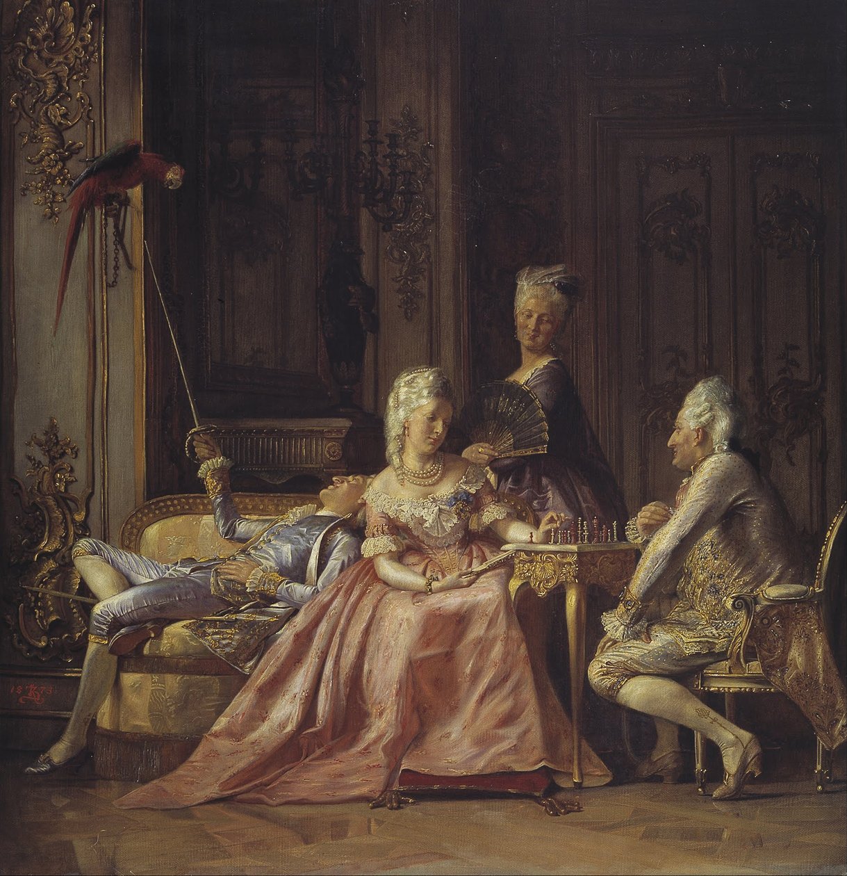 Escena de la corte de Christian VII de Dinamarca de Kristian Zahrtmann