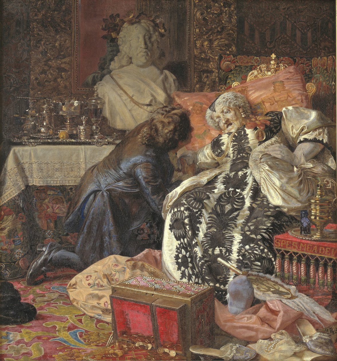 La muerte de la reina Sophie Amalie de Kristian Zahrtmann