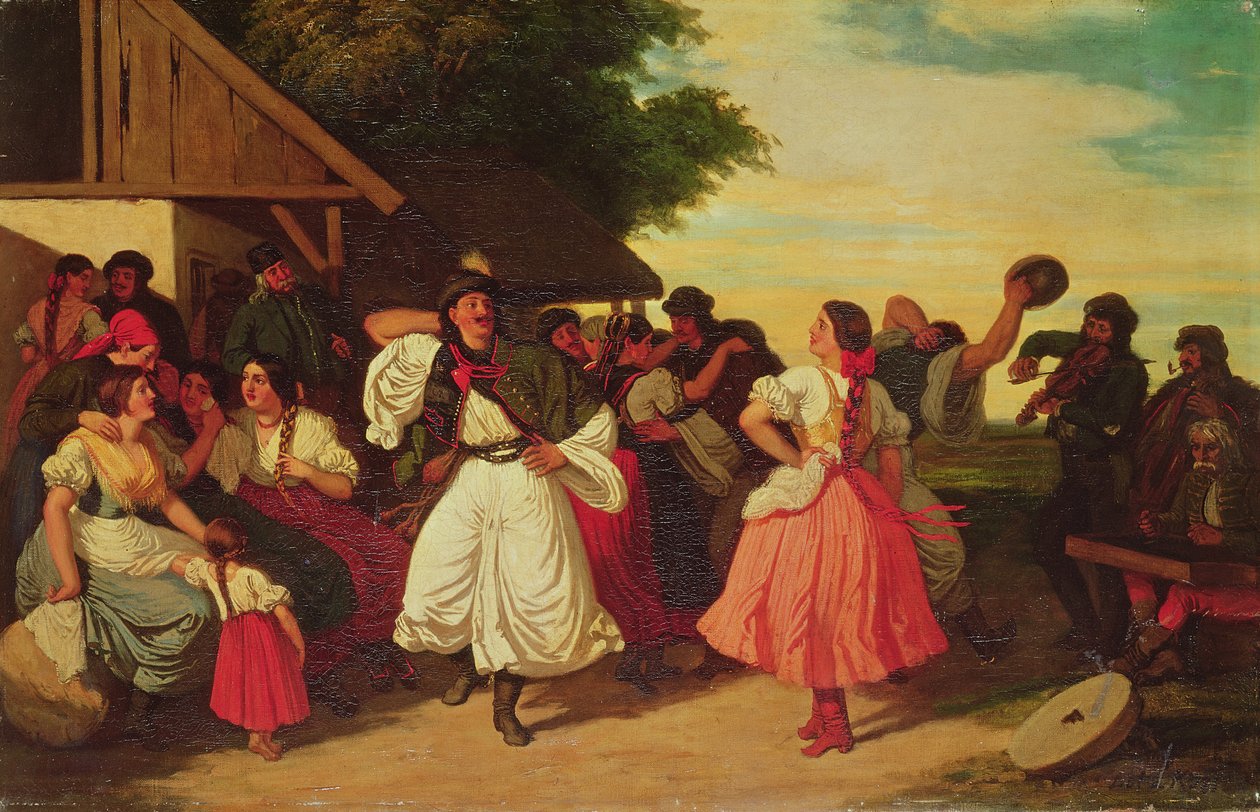 Fiesta de boda en el pueblo de Károly Lotz