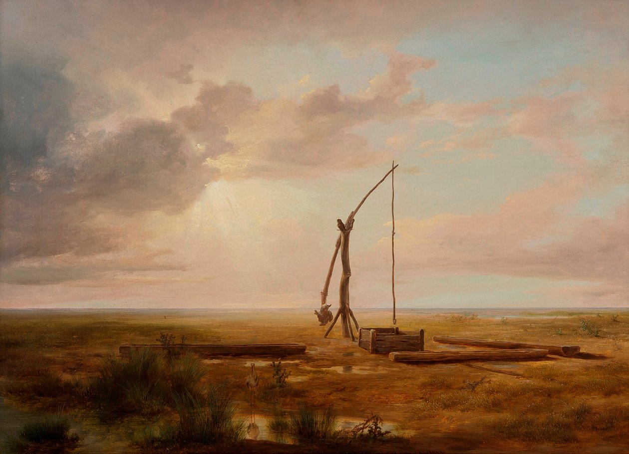 Vista de la Gran Llanura Húngara con el Pozo de Dibujo de Károly Markó