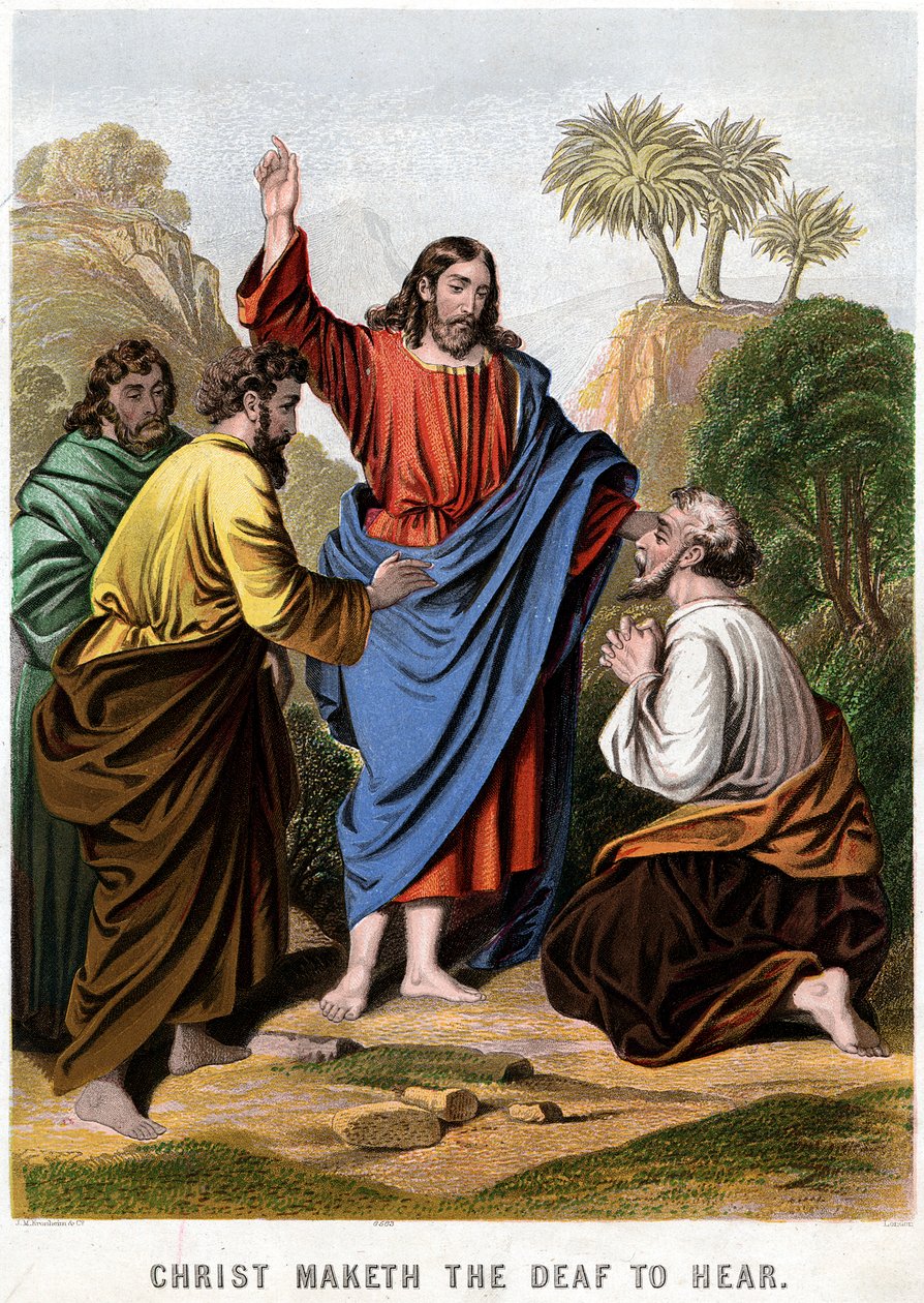 Cristo hace oír a los sordos, 1860 de Kronheim and Co