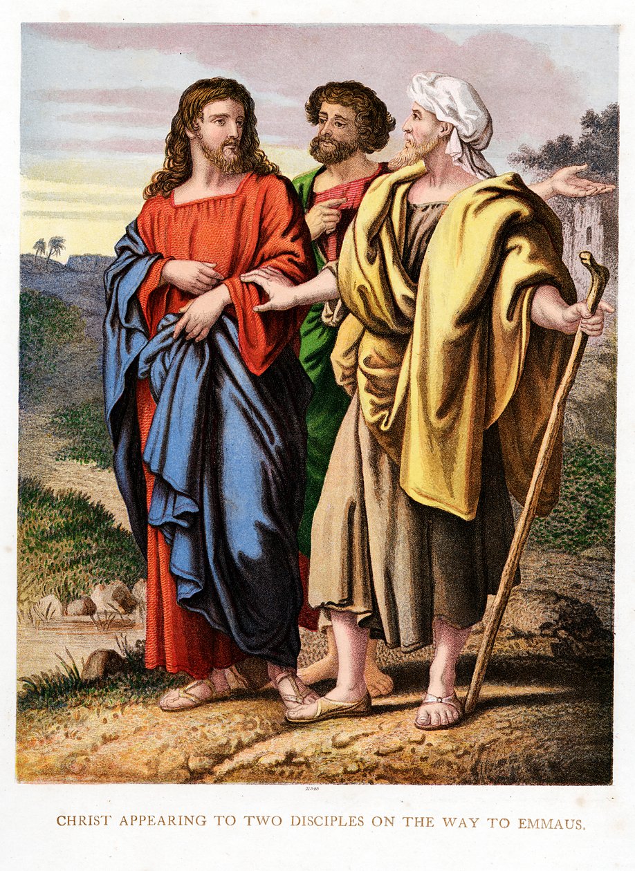 Cristo apareciendo a los dos discípulos en el camino a Emaús de Kronheim and Co