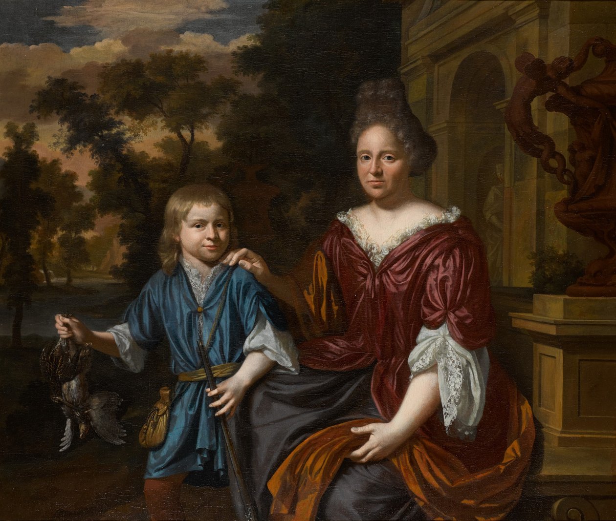 Retrato de una mujer con un niño de Krzysztof Lubieniecki