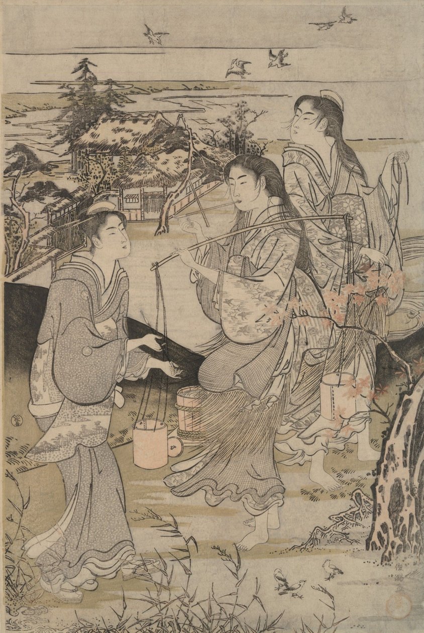 Kōya, en la provincia de Ki-I, y Noda, en la provincia de Mutsu, de «Los seis ríos de las joyas» de Kubo Shunman