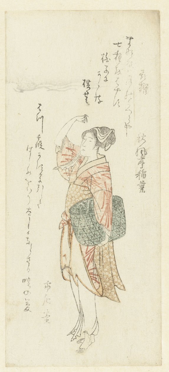Una mujer pescadora de Kubota Shunman (attributed to)