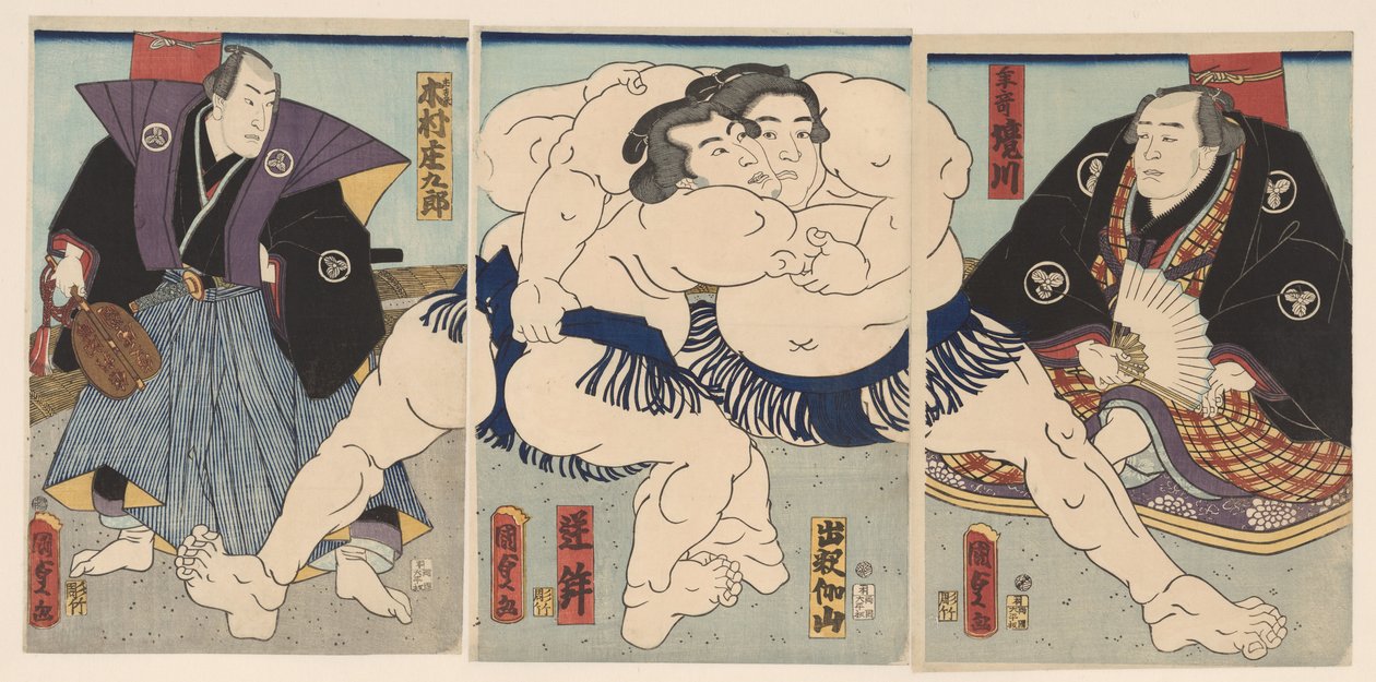 partido de sumo de Kunisada (II) , Utagawa