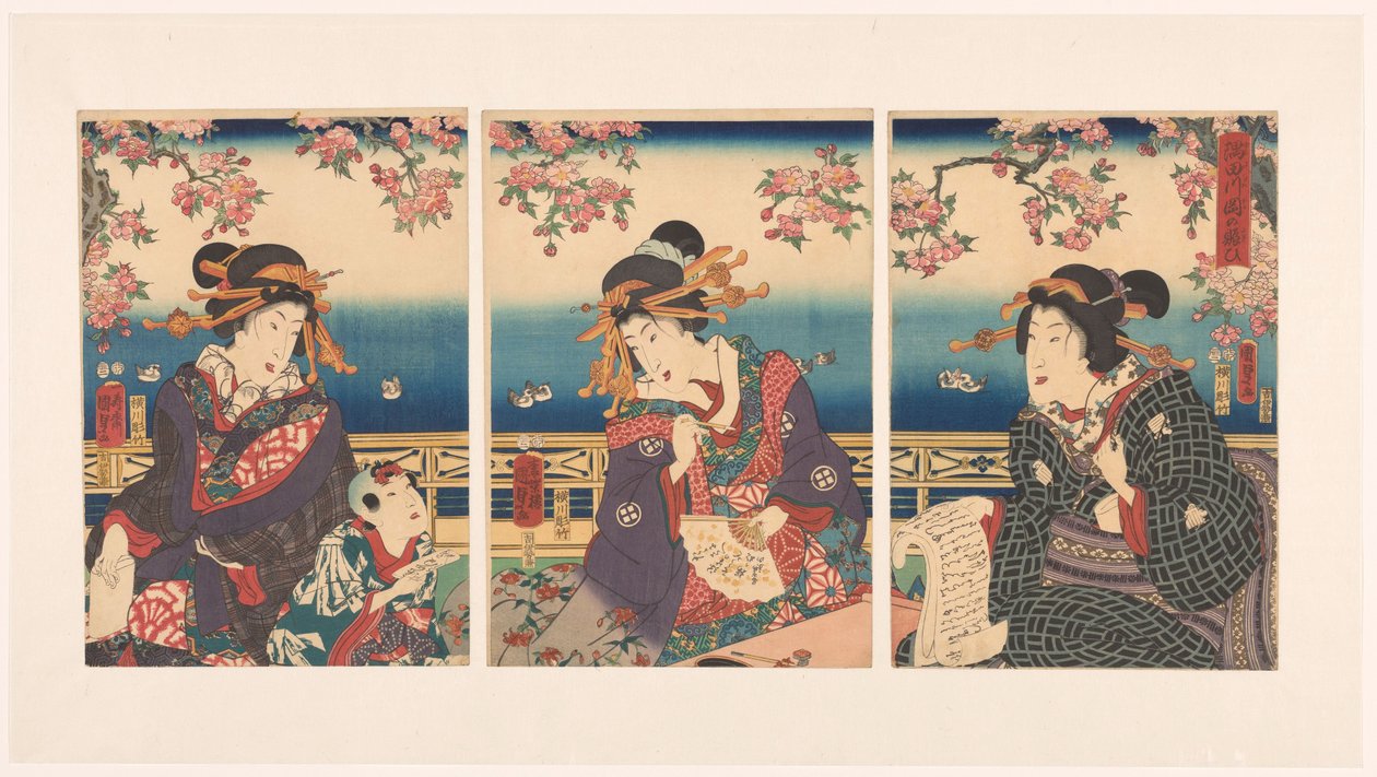 Prosperidad en las montañas a lo largo del río Sumida de Kunisada (II) , Utagawa