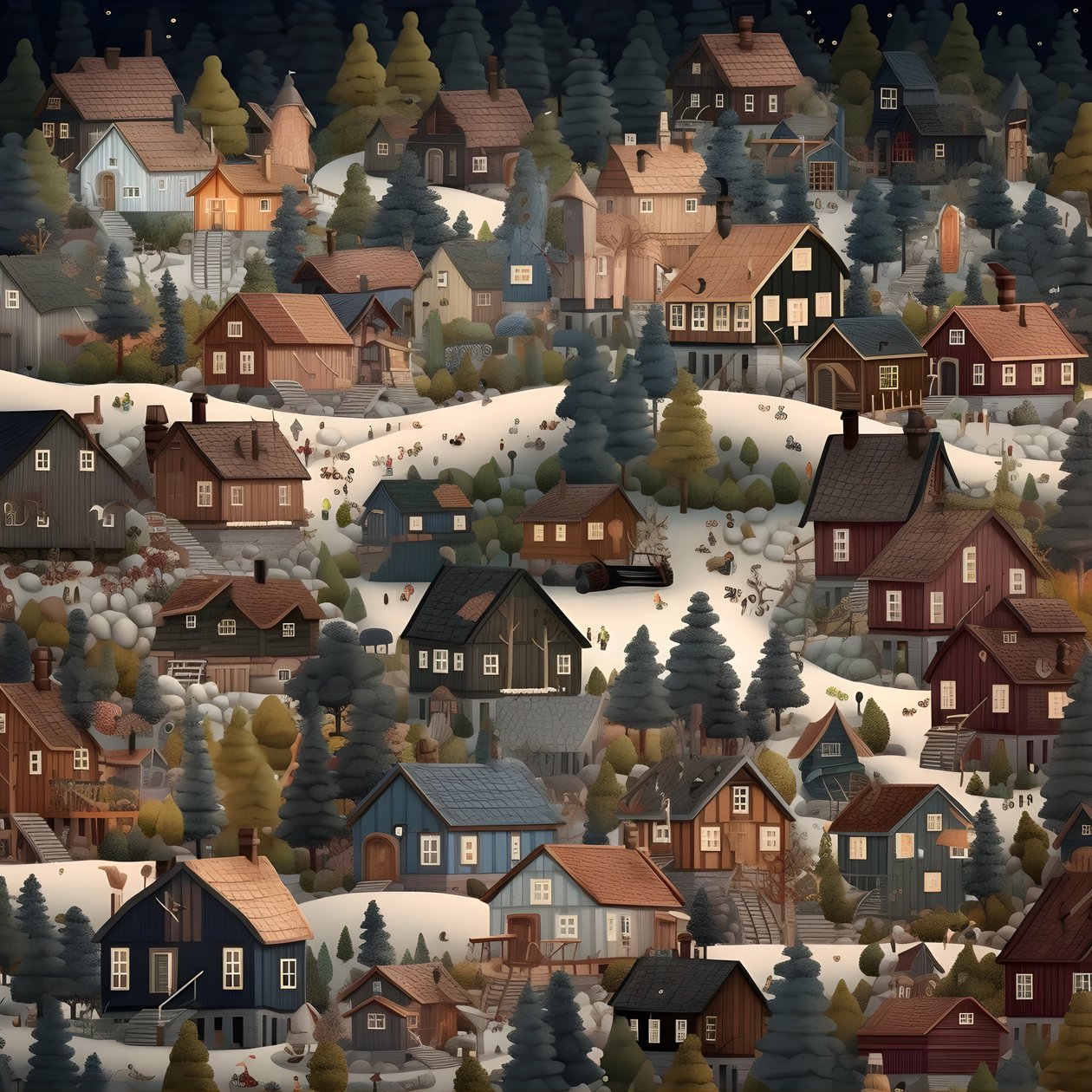 Dibujo de casas en estilo cartoon 1 de Kurt Heppke