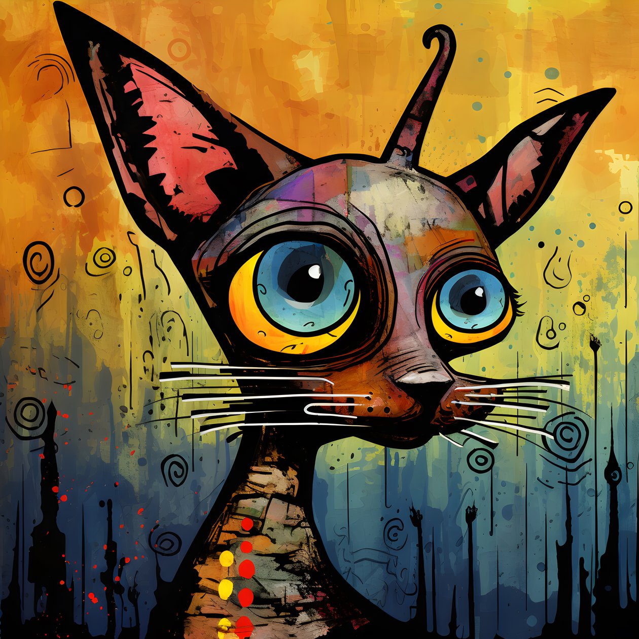 Dibujos animados Esfinge caprichosa Gato 4 de Kurt Heppke
