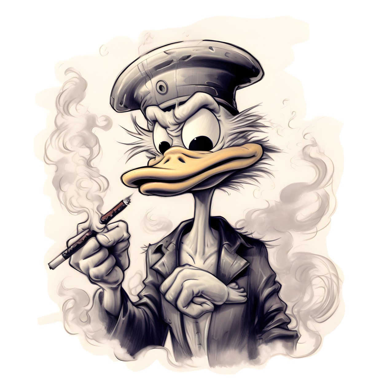 Scrooge McDuck, fumando un gran porro de marihuana 1 de Kurt Heppke