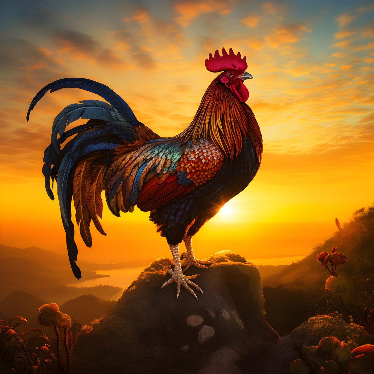 El canto de un gallo al amanecer 1 de Kurt Heppke