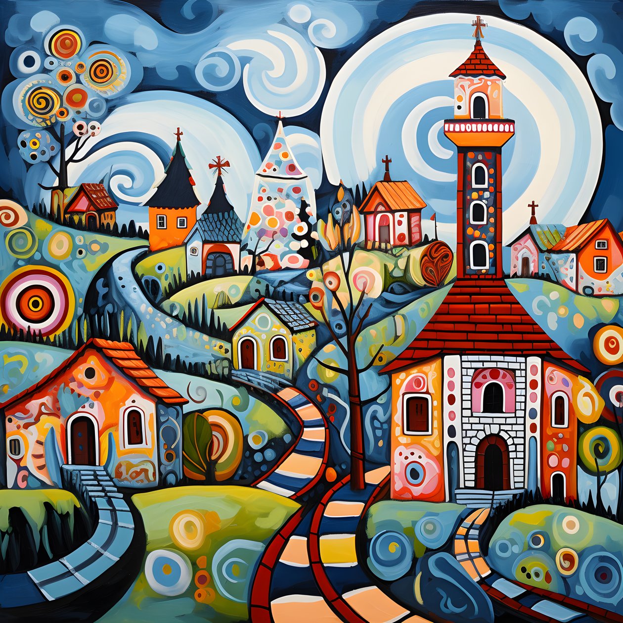 Pintura de un pueblo búlgaro, iglesia ortodoxa 1 de Kurt Heppke