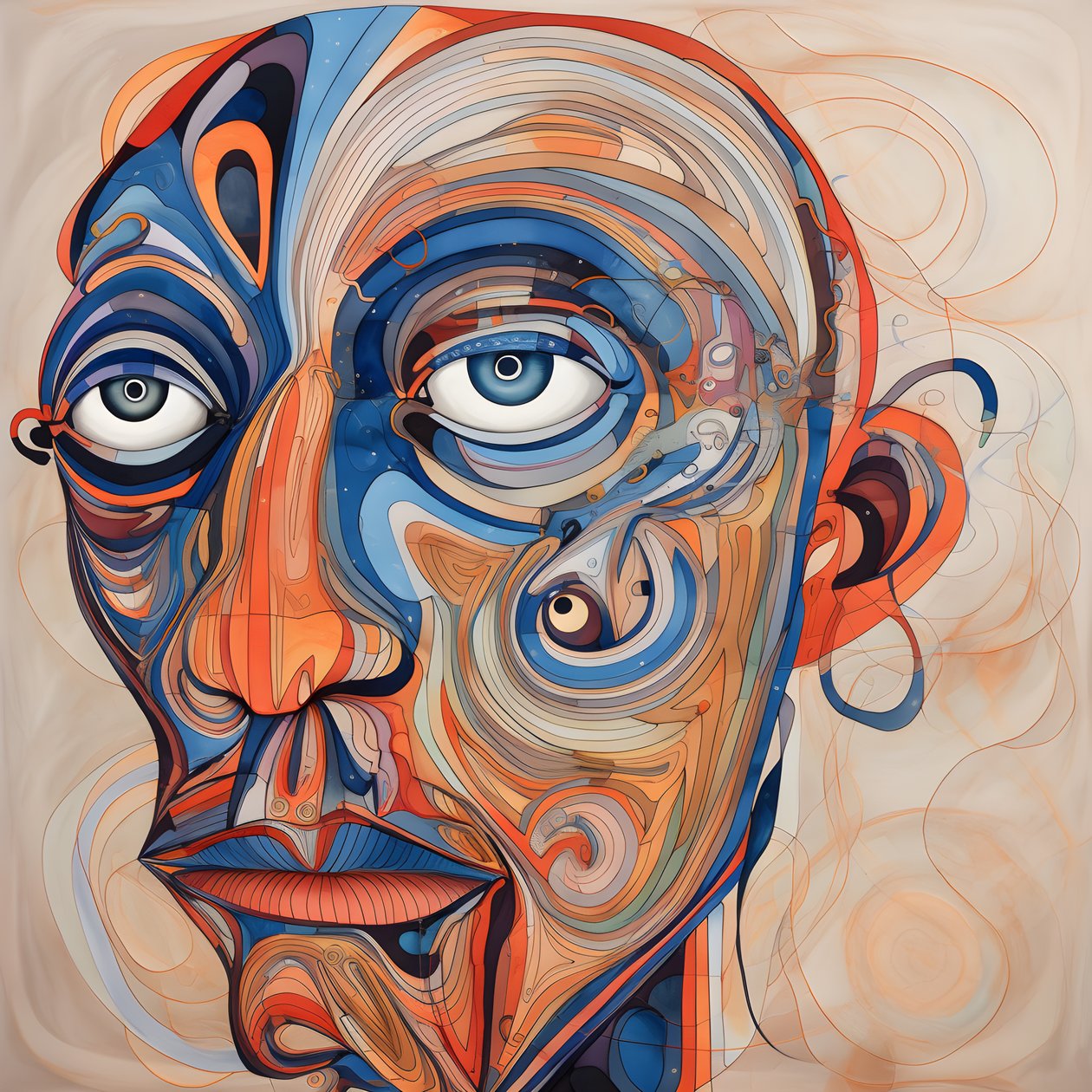 Cara, espiral para los ojos y un pájaro para la nariz... 1 de Kurt Heppke
