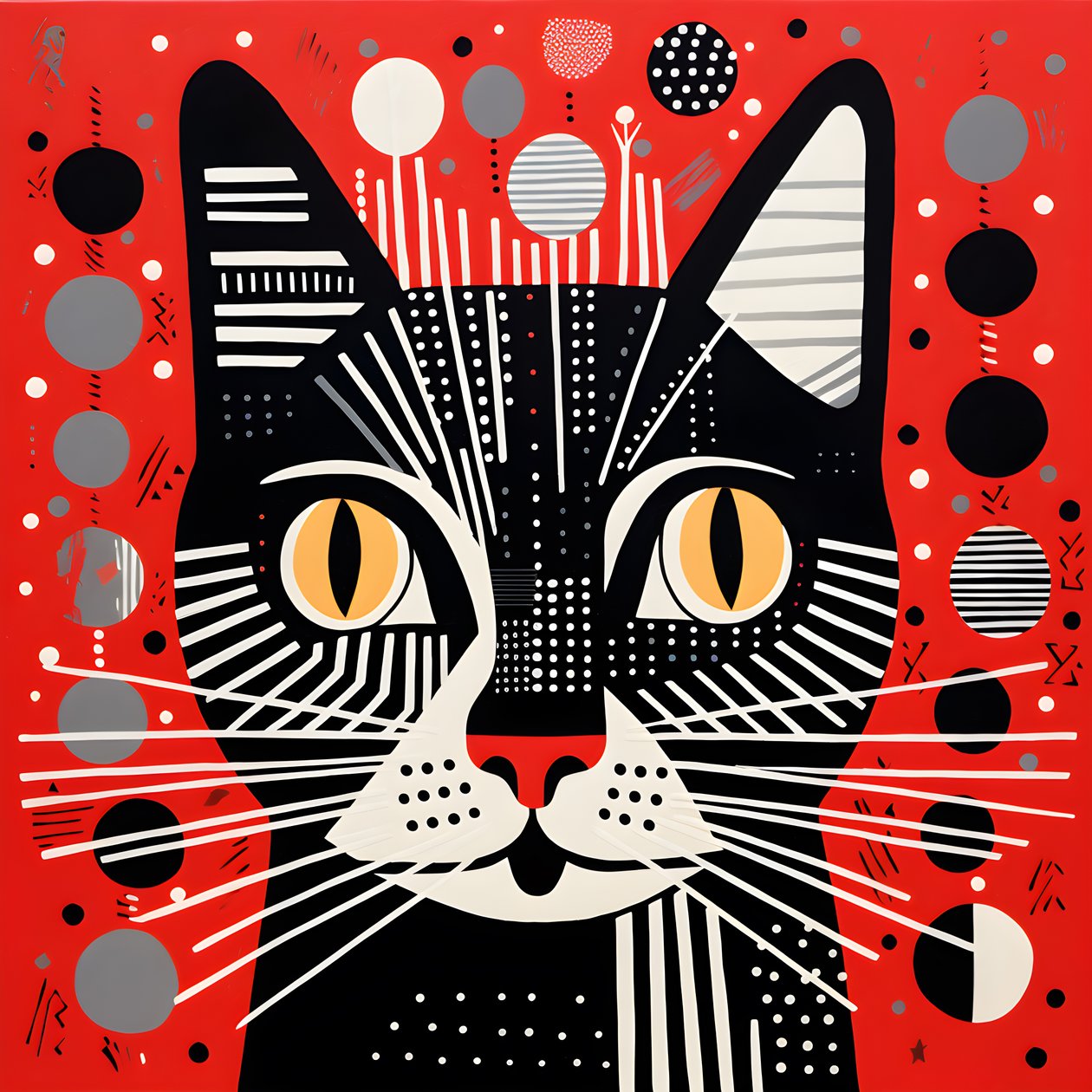 Gato a rayas negras y rojas 1 de Kurt Heppke