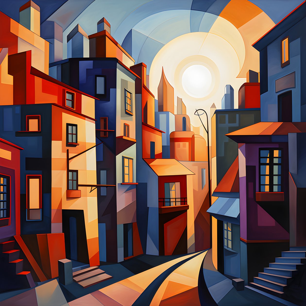 Paisaje urbano de estilo cubista 2 de Kurt Heppke