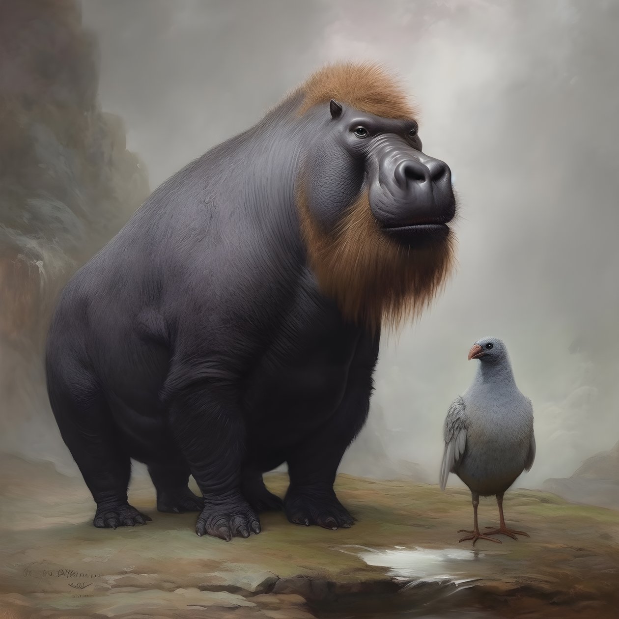 Capibara mezclado con un gorila de espalda plateada 4 de Kurt Heppke