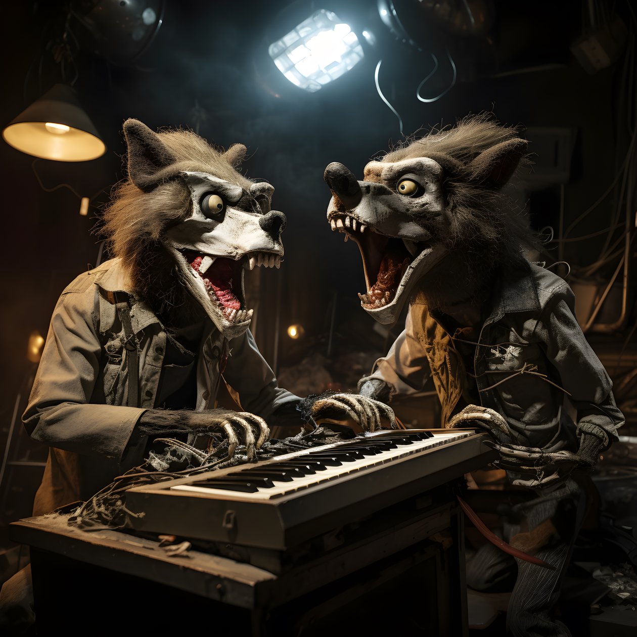 animatronics de animales espeluznantes, peludos y rotos que interpretan música en un escenario 1 de Kurt Heppke