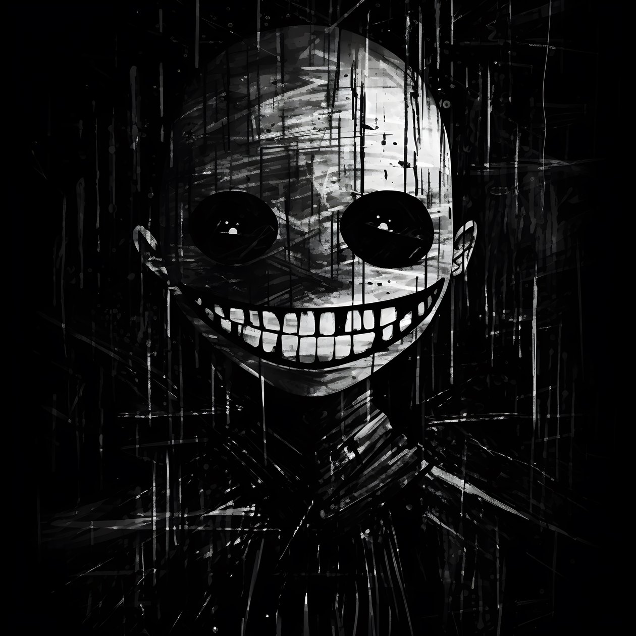 la cara sonriente se dibuja en papel negro 1 de Kurt Heppke
